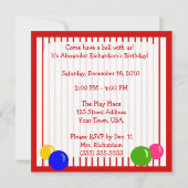 ガムボールマシン 子供の誕生日招待状 招待状 (裏面)