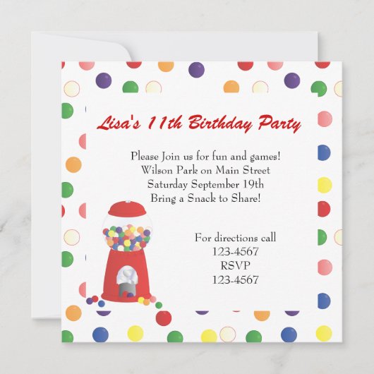 ガムボールマシン 招待状 (正面)