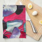 ガム葉ユーカリ水彩画 キッチンタオル (四つ折り)