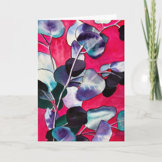 ガム葉水彩画 カード (正面)