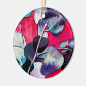 ガム葉水彩画 セラミックオーナメント (左)