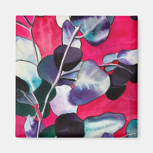 ガム葉水彩画 マグネット (正面)