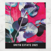 ガム葉水彩画 ワインラベル (シングルラベル)