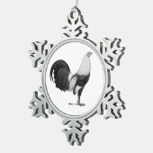 ガメコックグレーダックウィング スノーフレークピューターオーナメント (右)