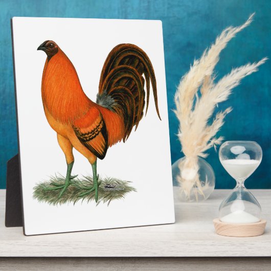 ガメコックジンジャーレッドルースター フォトプラーク (側面)