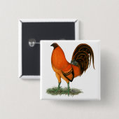 ガメコックジンジャーレッドルースター 缶バッジ (正面&裏面)