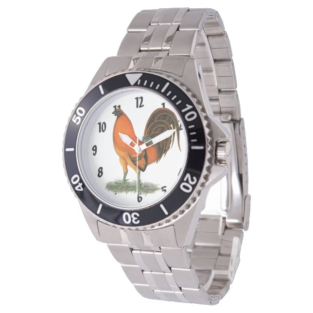 ガメコックジンジャーレッドルースター 腕時計 (アングル)