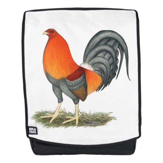 ガメコックブルーレッドルースター バックパック (正面)