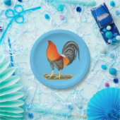 ガメコックブルーレッドルースター ペーパープレート (パーティー)