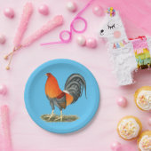 ガメコックブルーレッドルースター ペーパープレート (パーティー)