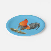 ガメコックブルーレッドルースター ペーパープレート (アングル)