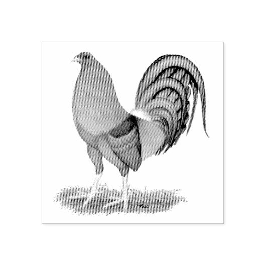 ガメコックブルーレッドルースター ラバースタンプ (インプリント)