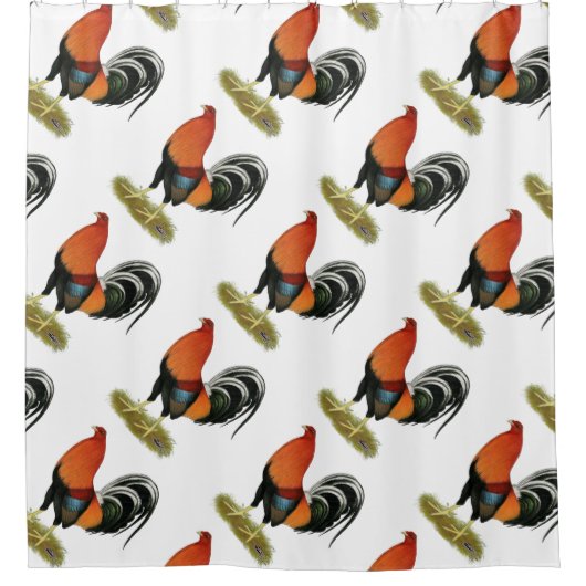ガメコックホエーンルースター シャワーカーテン (正面)
