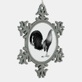 ガメコックレッドハッチ スノーフレークピューターオーナメント (左)