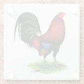 ガメコック：濃い赤 ガラスコースター (裏面)