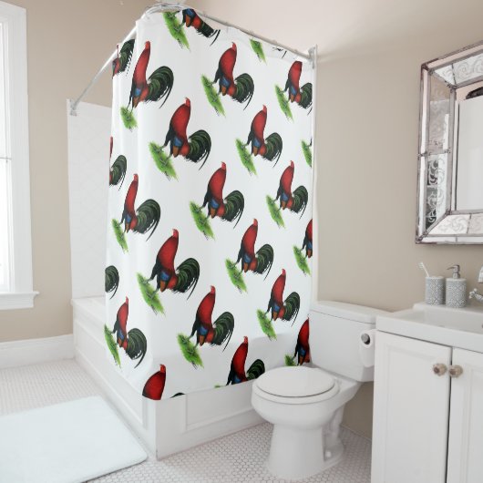 ガメコック:濃い赤 シャワーカーテン (インサイチュ)