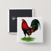 ガメコック：濃い赤 缶バッジ (正面&裏面)