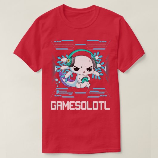 ガメソロトルアオロトルビデオゲーマーかわいいパステルゴシックA Tシャツ (デザイン正面)