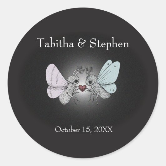 ガユニークスゴシックのホラー結婚式の引き出物ギフト ラウンドシール (正面)