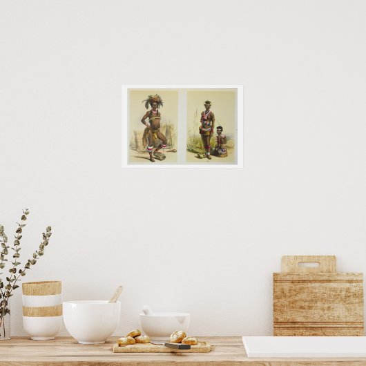 ガラのドレスを着た若いズールと王Pの2人 ポスター (キッチン)