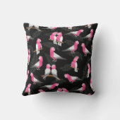 ガラのピンクのコッカトー模様 クッション (裏面)