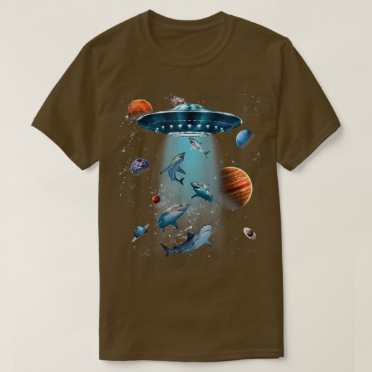 ガライフィッシュサメ宇宙UFOエイリアンスターズシー海S Tシャツ (デザイン正面)