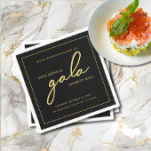 ガライベントチャリティファンドレイザーエレガントブラック金ゴールド スタンダードカクテルナプキン