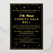 ガライベントチャリティファンドレイザーエレガントブラック金ゴールド 箔招待状 (正面)