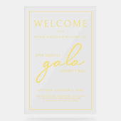 ガライベントチャリティーファンドレイザー金ゴールド歓迎澄ん アクリルサイン (正面)