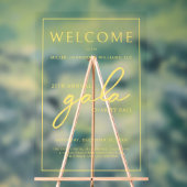 ガライベントチャリティーファンドレイザー金ゴールド歓迎澄ん アクリルサイン (ニュートラル)