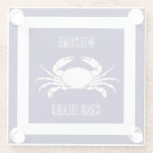 ガラカスタマイズスコースター – ようこそカニ島 ガラスコースター (裏面)