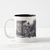 ガラガラヘビとのマヤのHunab Ku ツートーンマグカップ (左)