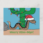 ガラガラヘビのクリスマスサボテンの郵便はがき シーズンポストカード (正面)