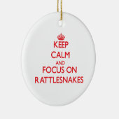 ガラガラヘビの平静そして焦点を保って下さい セラミックオーナメント (右)