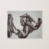 ガラガラヘビ1905年(青銅) (b/wの写真) ジグソーパズル (横)