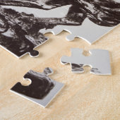 ガラガラヘビ1905年(青銅) (b/wの写真) ジグソーパズル (側面)