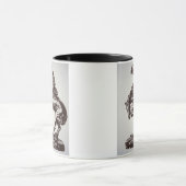 ガラガラヘビ1905年(青銅) (b/wの写真) マグカップ (中央)