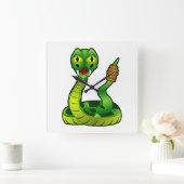 ガラガラヘビ スクエア壁時計 (ホーム)