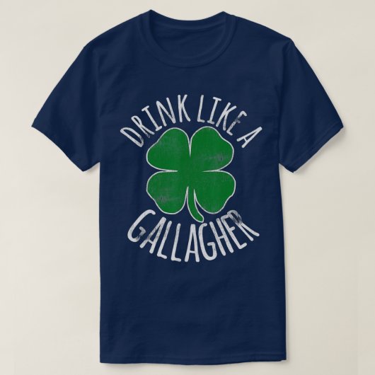 ガラガーのSt patricks day・ビアアイリッシュのように飲む Tシャツ (デザイン正面)