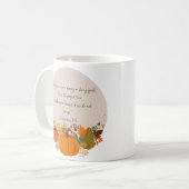 ガラシア人への手紙 6:9 収穫の秋 感謝のかぼちゃ コーヒーマグカップ (正面左)