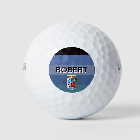 ガラスсの瓶に入った香ばしいキャンディー ゴルフボール (正面)