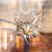 ガラスおもしろいの割れた猫のかわいい車 ウィンドウサイン (シート2)