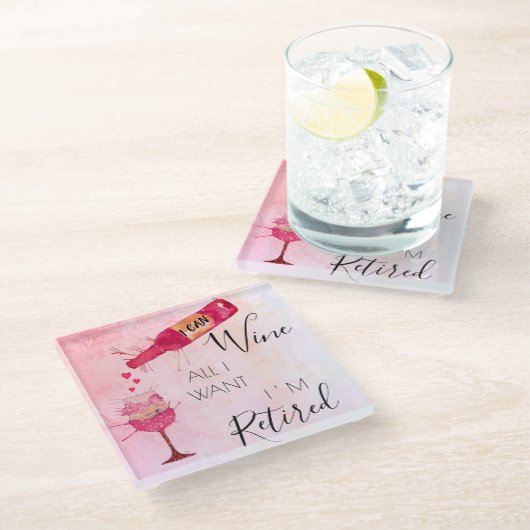 ガラスおもしろいコースターが欲しいものは飲み放題 ガラスコースター (アングル)