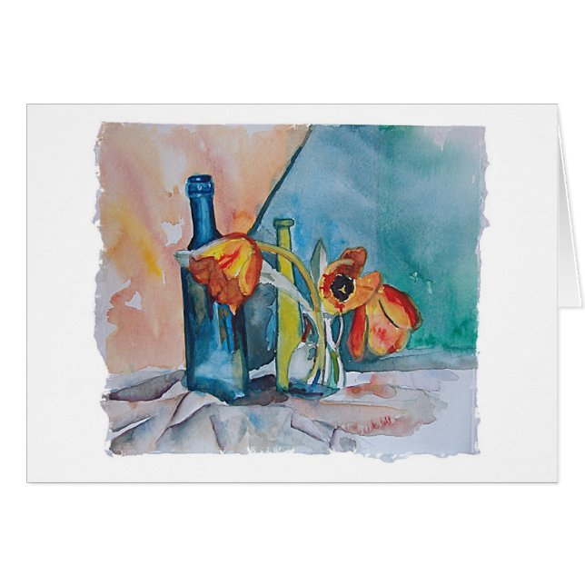 ガラスおよびチューリップ (正面横)