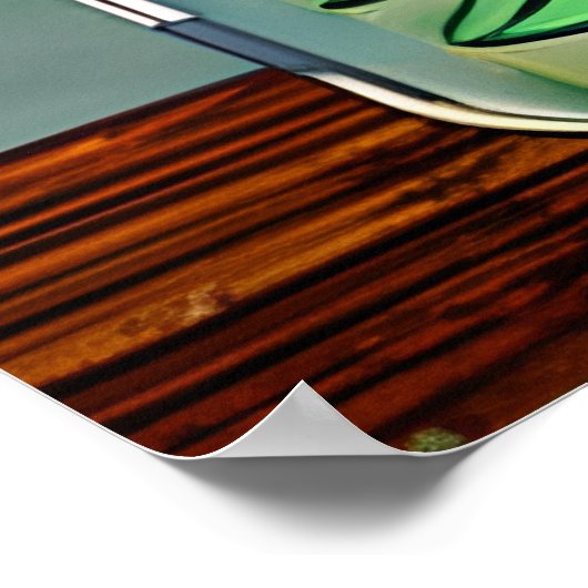 ガラスかわいらし花瓶のひまわり ポスター (角)