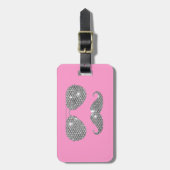 ガラスが付いているおもしろいなダイヤモンドの髭 ラゲッジタグ (正面縦)