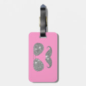 ガラスが付いているおもしろいなダイヤモンドの髭 ラゲッジタグ (裏面縦)