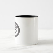 ガラスが付いている幸せな顔 ツートーンマグカップ (中央)