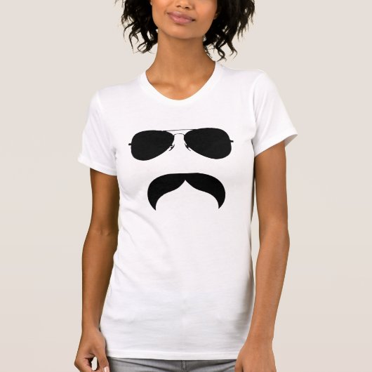 ガラスが付いている髭 Tシャツ (正面)