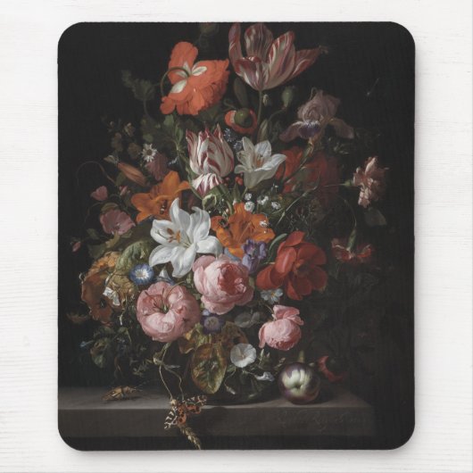 ガラスつぼ1704年の花 マウスパッド (正面)
